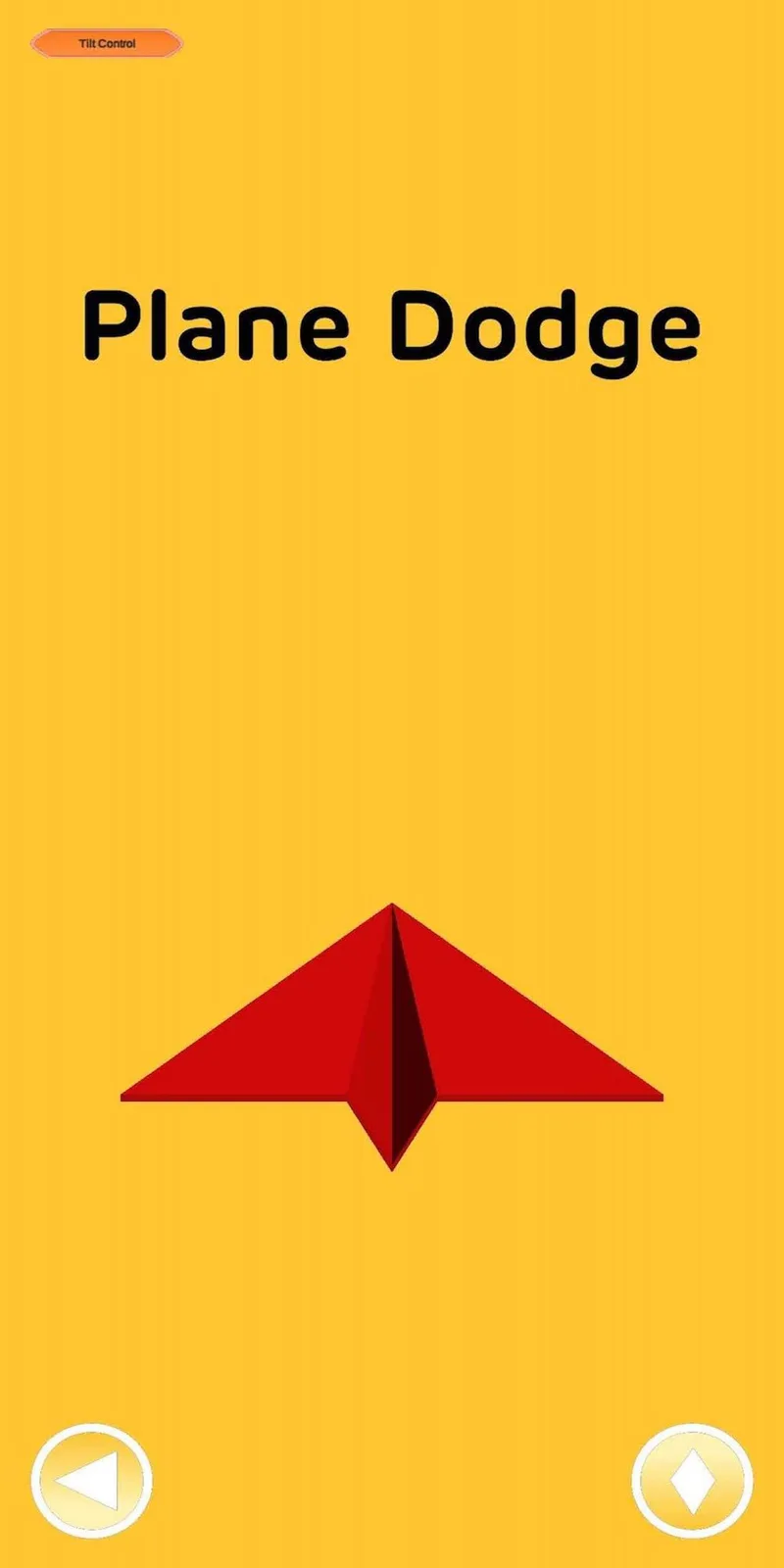 Plane Dodge gameplay screen with obstacle rings