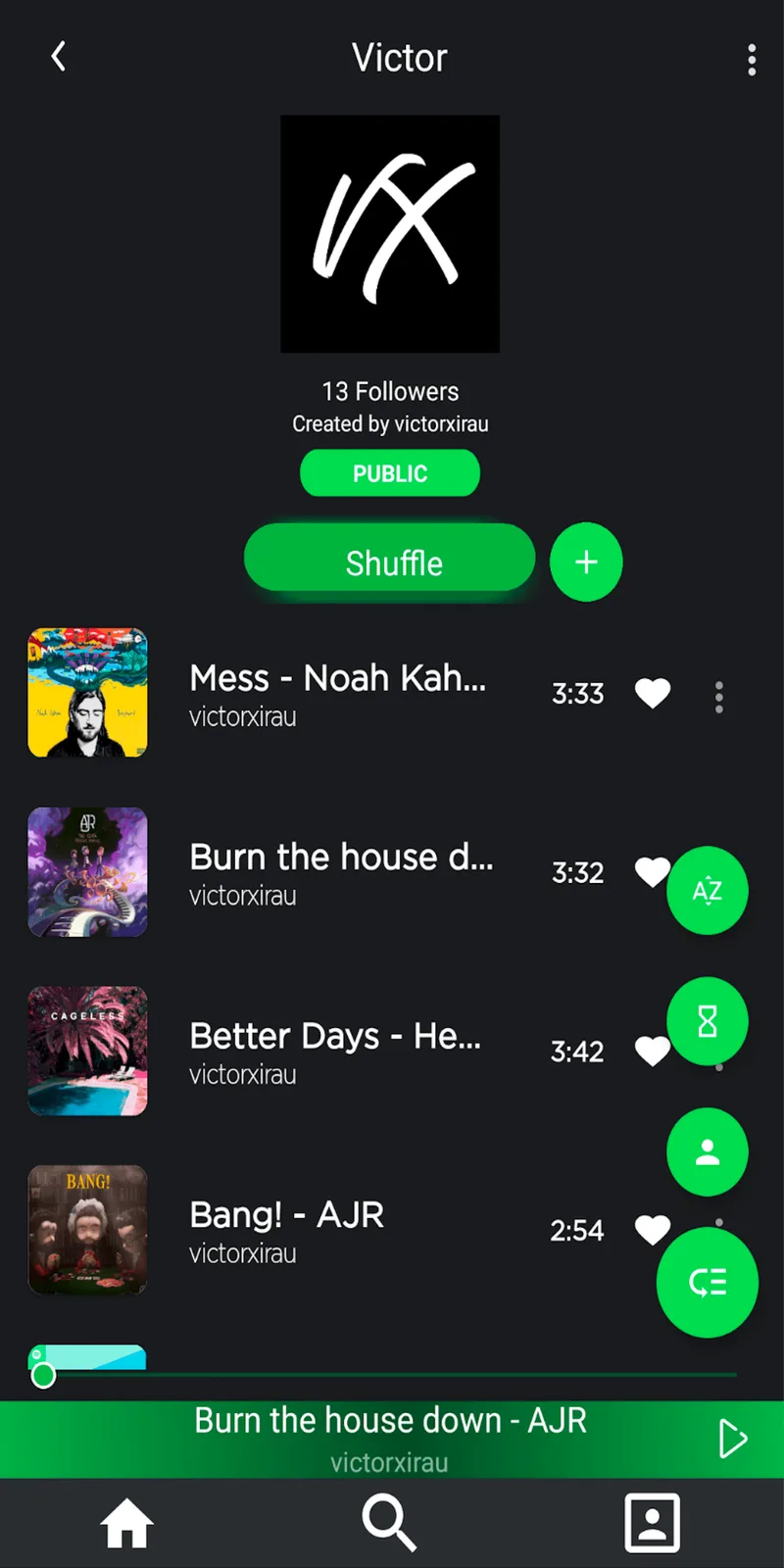 Sallefy music sharing or social feature screen