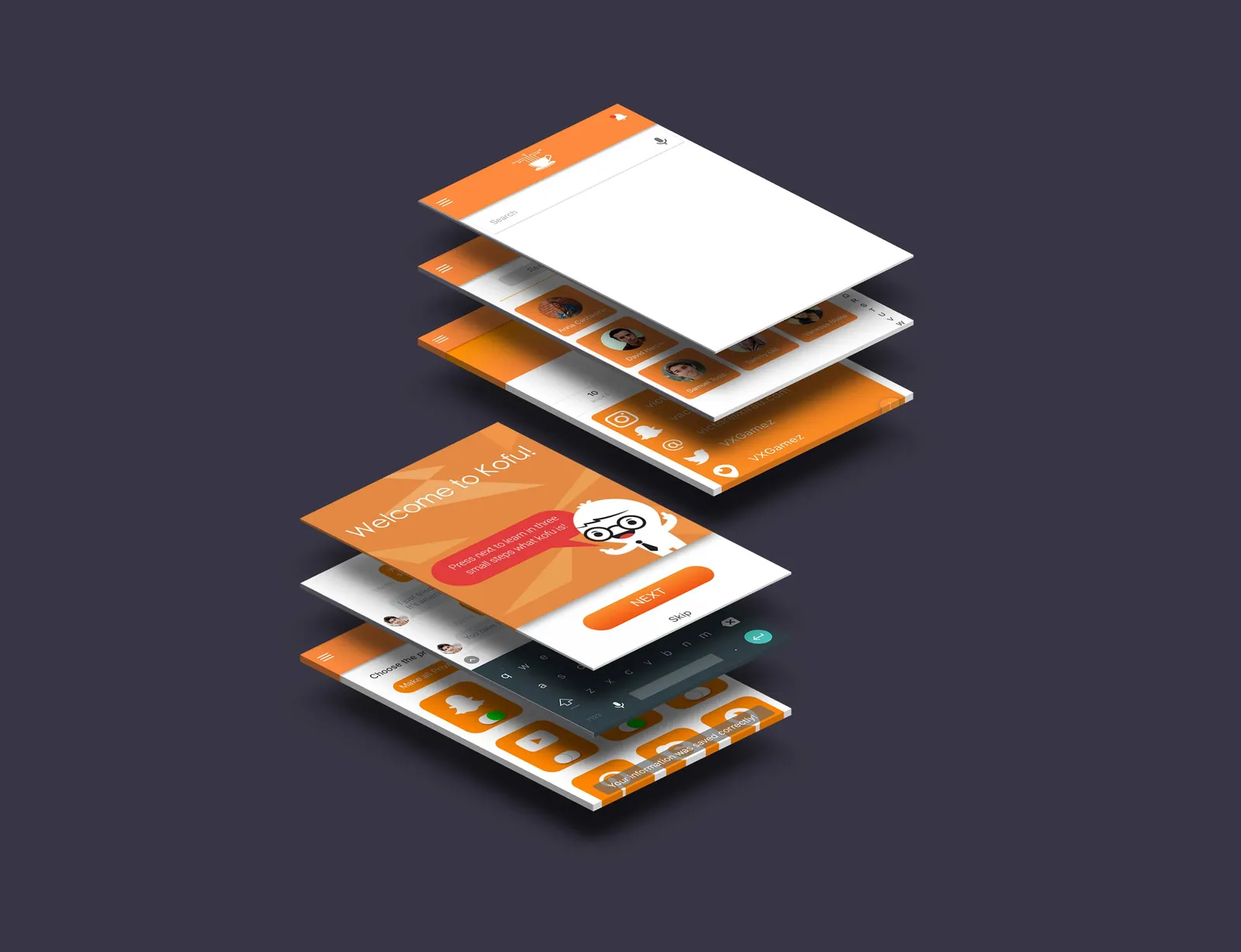 Kofu social app and award-winning student project preview
