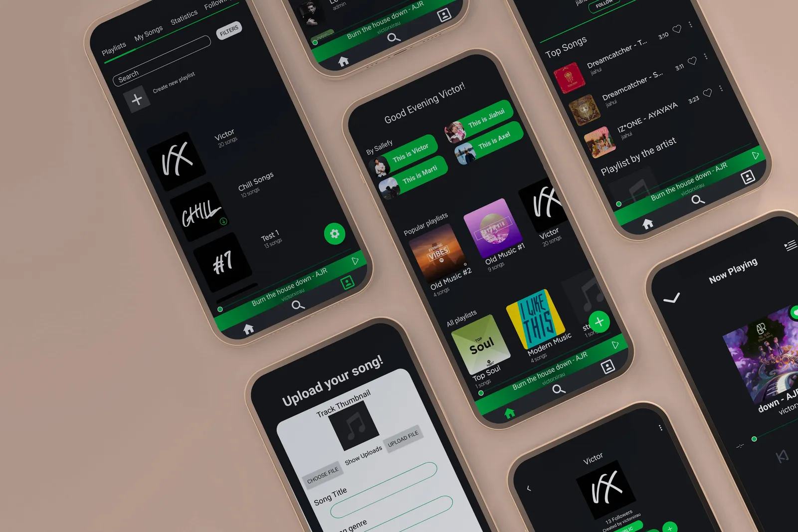 Sallefy Android music app interface preview