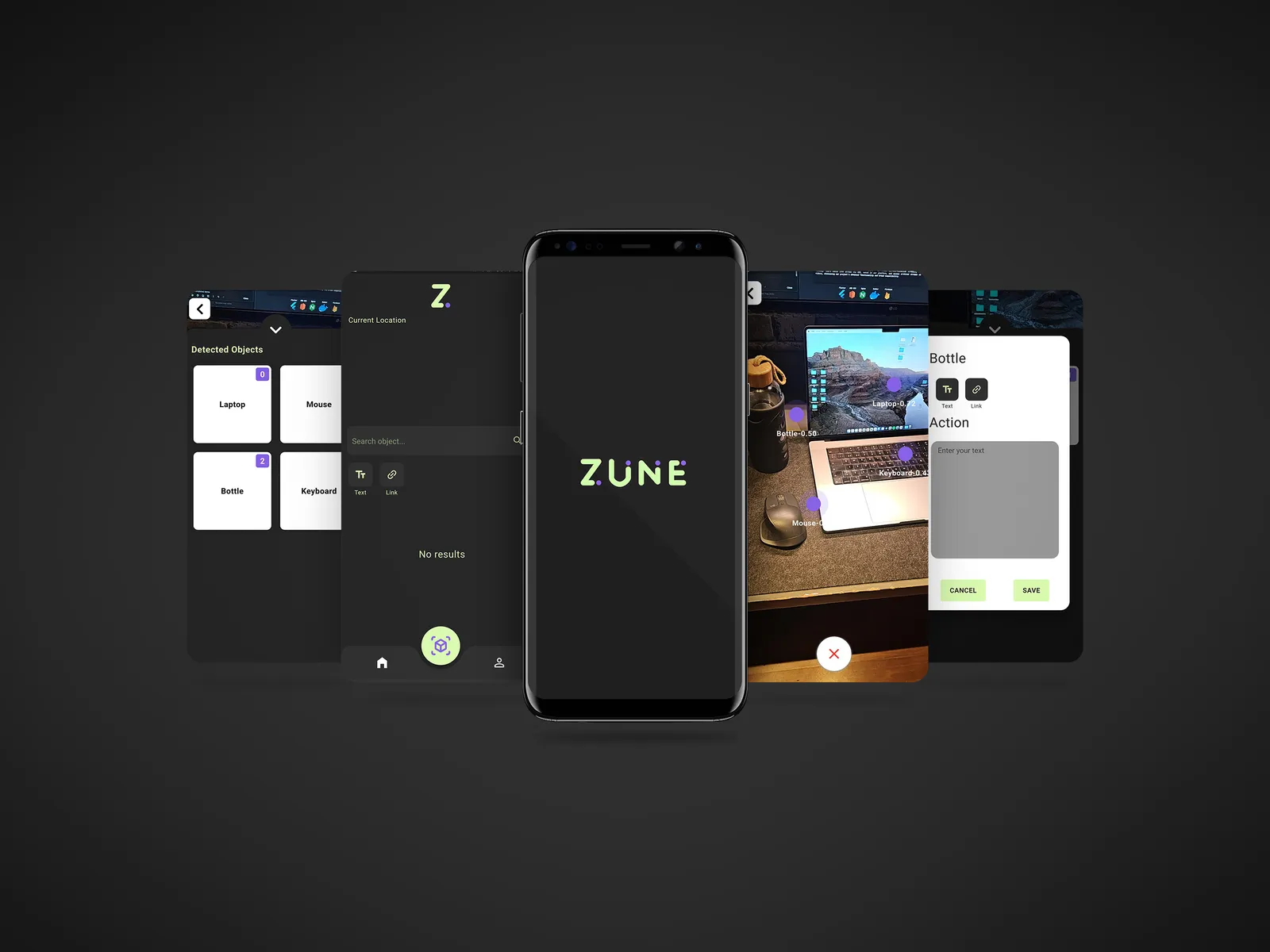 Zune augmented reality and object detection mobile app preview